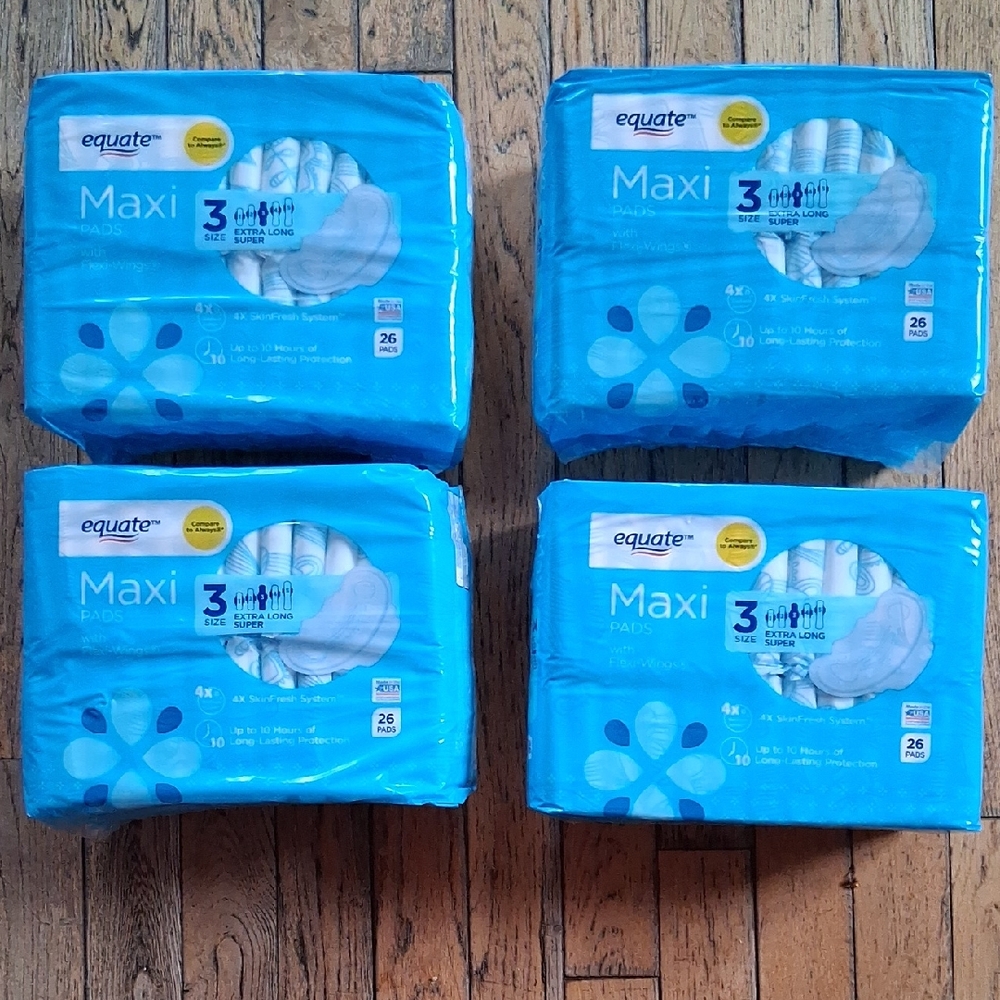 Equate Maxi Pads - Blue